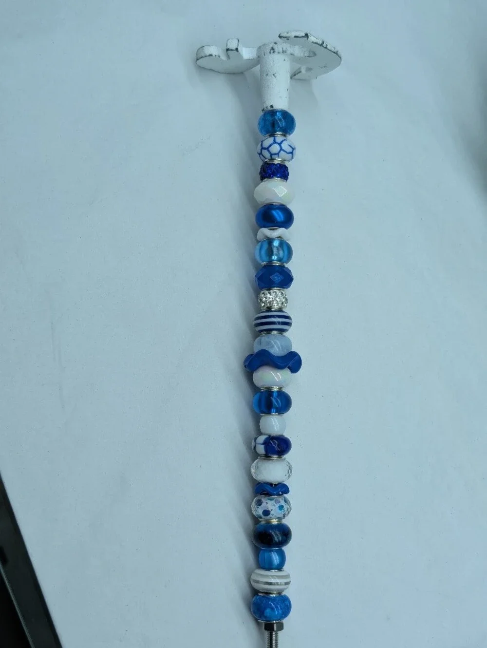 Handmade Fairy Wand/Plant/Garden Stake W/White Metal Topper ⚓